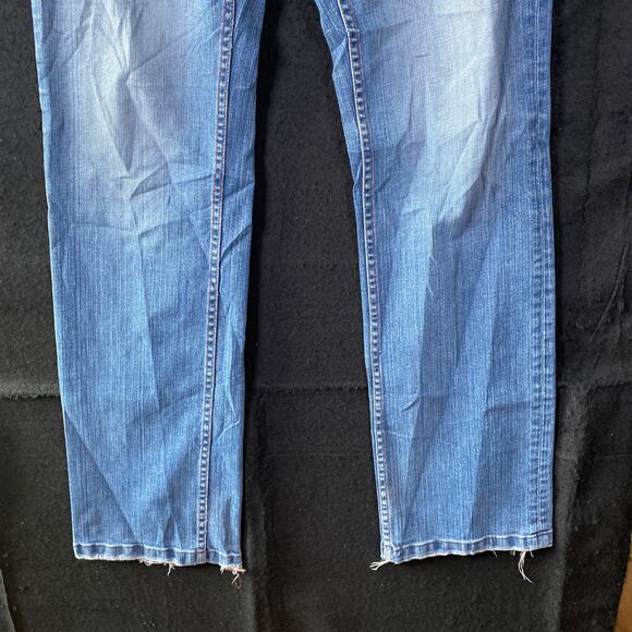 Armani Exchange Mens Jeans Blue Denim Straight Distressed Stretch 32 Long - Picture 3 of 11